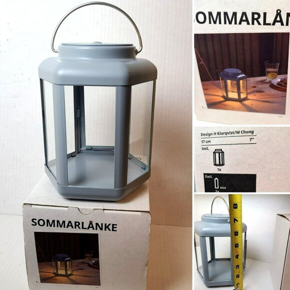 IKEA Other - IKEA SOMMARLANKE Table Lamp 7" Light Blue Led Decorative lamp NEW 205.439.54